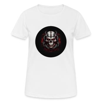 Dekorativer Schädel mit Schlangen - Frauen T-Shirt atmungsaktiv - Weiß - Vorne - AI Model Female 172 dark (172cm)