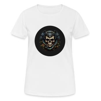 Dekorativer Schädel mit Schlangen - Frauen T-Shirt atmungsaktiv - Weiß - Vorne - AI Model Female 172 dark (172cm)