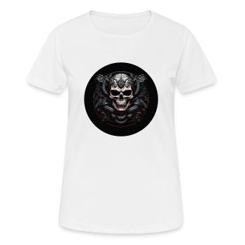 Dekorativer Schädel mit Schlangen - Frauen T-Shirt atmungsaktiv - Weiß - Vorne - AI Model Female 172 dark (172cm)