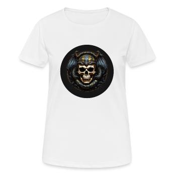 Dekorativer Schädel mit Schlangen - Frauen T-Shirt atmungsaktiv - Weiß - Vorne - AI Model Female 172 dark (172cm)
