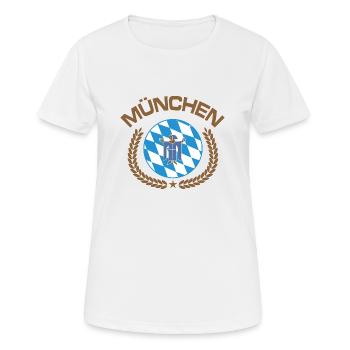 München - Frauen T-Shirt atmungsaktiv - Weiß - Vorne - AI Model Female 172 dark (172cm)