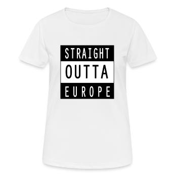 STRAIGHT OUTTA EUROPE - Women's Breathable T-Shirt - white - Front - AI Model Female 172 dark (172cm)