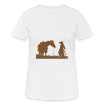 Western girl - Frauen T-Shirt atmungsaktiv - Weiß - Vorne - AI Model Female 172 dark (172cm)
