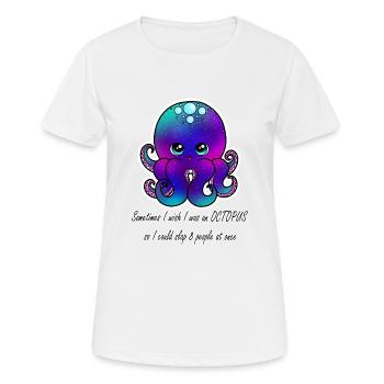 Pieuvre - T-shirt respirant Femme - blanc - Devant - AI Model Female 172 dark (172cm)