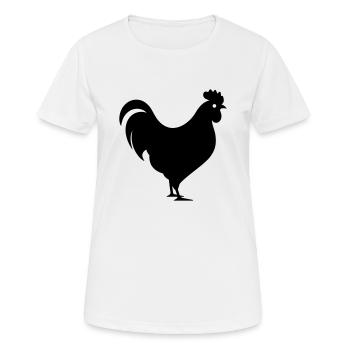 Poule - T-shirt respirant Femme - blanc - Devant - AI Model Female 172 dark (172cm)