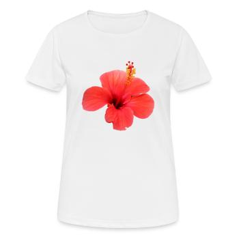 Blume rot rote Blumen rot rote Blumen Hibiskus - Frauen T-Shirt atmungsaktiv - Weiß - Vorne - AI Model Female 172 dark (172cm)