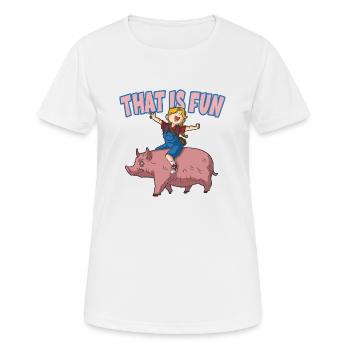 C’EST AMUSANT pour les enfants de la campagne - T-shirt respirant Femme - blanc - Devant - AI Model Female 172 dark (172cm)