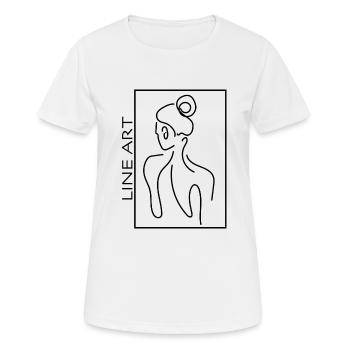 lineart woman, print, minimalistic - Frauen T-Shirt atmungsaktiv - Weiß - Vorne - AI Model Female 172 dark (172cm)