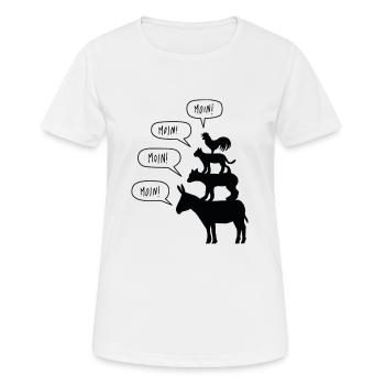 Bremer Stadtmusikanten Märchen Gebrüder Grimm - Frauen T-Shirt atmungsaktiv - Weiß - Vorne - AI Model Female 172 dark (172cm)