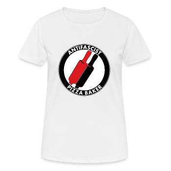 antifascist pizza baker - T-shirt respirant Femme - blanc - Devant - AI Model Female 172 dark (172cm)