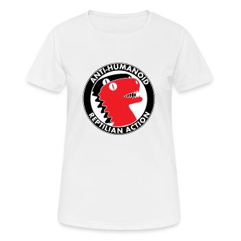 Anti-Humanoid Reptilian-Action - Frauen T-Shirt atmungsaktiv - Weiß - Vorne - AI Model Female 172 dark (172cm)