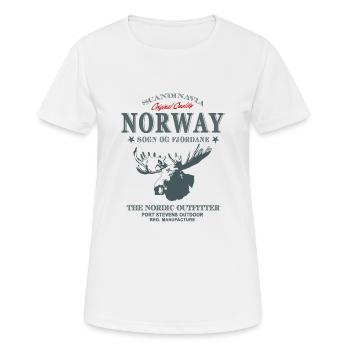 Norway Moose - Frauen T-Shirt atmungsaktiv - Weiß - Vorne - AI Model Female 172 dark (172cm)