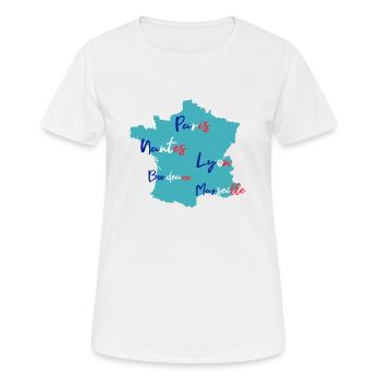 France - T-shirt respirant Femme - blanc - Devant - AI Model Female 172 dark (172cm)