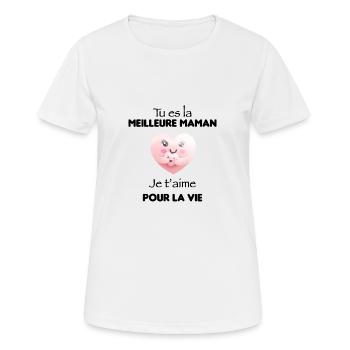 Tu es la meilleure maman je t'aime pour la vie - T-shirt respirant Femme - blanc - Devant - AI Model Female 172 dark (172cm)