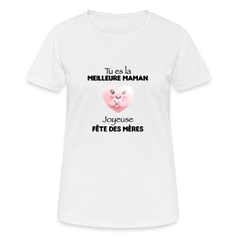 Maman tu es la meilleure - T-shirt respirant Femme - blanc - Devant - AI Model Female 172 dark (172cm)