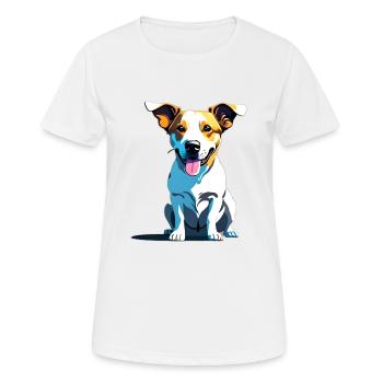 Jack Russel panting - Women's Breathable T-Shirt - white - Front - AI Model Female 172 dark (172cm)