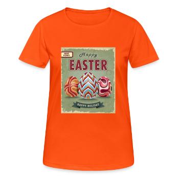 Happy Easter Amo - T-shirt respirant Femme - orange néon - Devant - AI Model Female 172 dark (172cm)