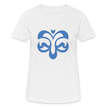 Signe tribal ésotérique de couleur bleue - T-shirt respirant Femme - blanc - Devant - AI Model Female 172 dark (172cm)