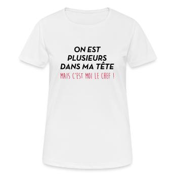 Schizophrène Schizo Folie Humour Fou Malade - T-shirt respirant Femme - blanc - Devant - AI Model Female 172 dark (172cm)