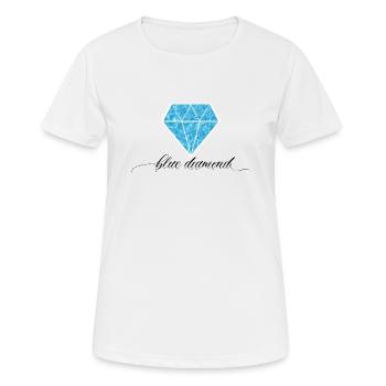 Blue Diamond - Blauer Diamant - Frauen T-Shirt atmungsaktiv - Weiß - Vorne - AI Model Female 172 dark (172cm)