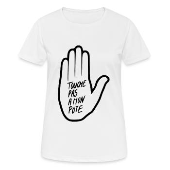 Meinen Kumpel nicht anfassen - Frauen T-Shirt atmungsaktiv - Weiß - Vorne - AI Model Female 172 dark (172cm)