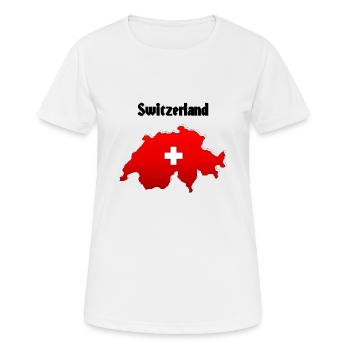 T-shirt Switzerland - Frauen T-Shirt atmungsaktiv - Weiß - Vorne - AI Model Female 172 dark (172cm)