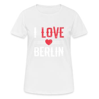I Love Berlin - Frauen T-Shirt atmungsaktiv - Weiß - Vorne - AI Model Female 172 dark (172cm)