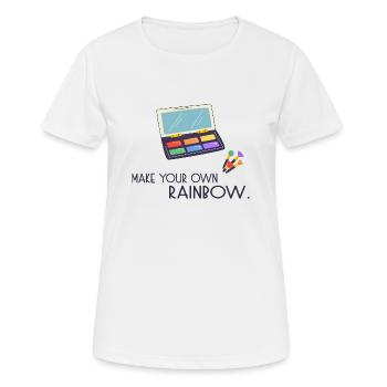 lgbt make up Rainbow color gay - Frauen T-Shirt atmungsaktiv - Weiß - Vorne - AI Model Female 172 dark (172cm)