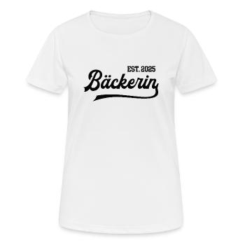Bäckerin 2025 Ausbildung Prüfung Bäckerin Lehre - Frauen T-Shirt atmungsaktiv - Weiß - Vorne - AI Model Female 172 dark (172cm)