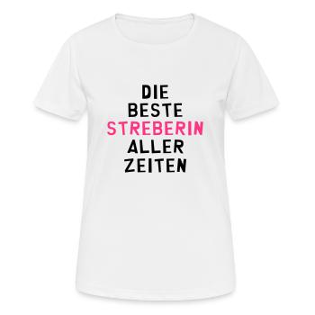Streber Streberin Schule Kollegen Freund Lehrer - Frauen T-Shirt atmungsaktiv - Weiß - Vorne - AI Model Female 172 dark (172cm)