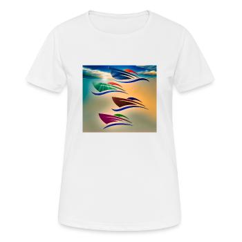 vers la nuit - T-shirt respirant Femme - blanc - Devant - AI Model Female 172 dark (172cm)