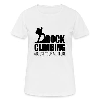 Passen Sie Ihre Höhe an - Frauen T-Shirt atmungsaktiv - Weiß - Vorne - AI Model Female 172 dark (172cm)