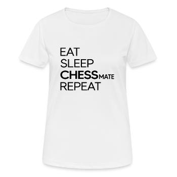 Échec et mat Joueur d’échecs Maître d’échecs - T-shirt respirant Femme - blanc - Devant - AI Model Female 172 dark (172cm)