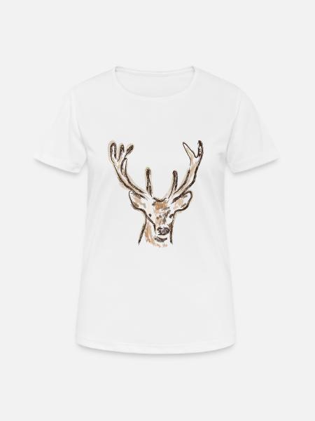 Ich liebe Hirsche Outfit - Frauen T-Shirt atmungsaktiv - Weiß
