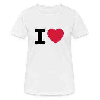 I love / I heart DELUXE - T-shirt respirant Femme - blanc - Devant - AI Model Female 172 dark (172cm)