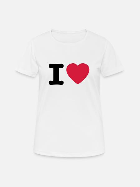 I love / I heart DELUXE - T-shirt respirant Femme - blanc