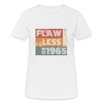 60e anniversaire Sans faille depuis 03/1965 - T-shirt respirant Femme - blanc - Devant - AI Model Female 172 dark (172cm)