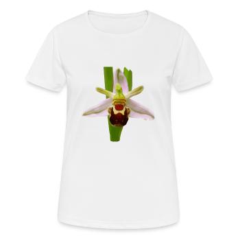 Die Bienen Ragwurz ist ein Orchideen Gewächs - Frauen T-Shirt atmungsaktiv - Weiß - Vorne - AI Model Female 172 dark (172cm)