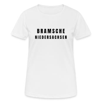 Bramsche Niedersachsen - Frauen T-Shirt atmungsaktiv - Weiß - Vorne - AI Model Female 172 dark (172cm)