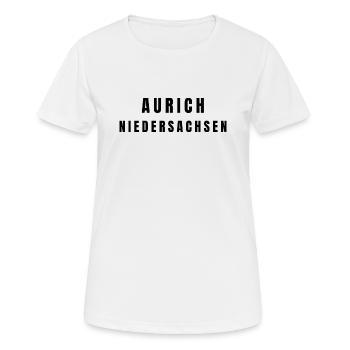 Aurich Niedersachsen - Frauen T-Shirt atmungsaktiv - Weiß - Vorne - AI Model Female 172 dark (172cm)