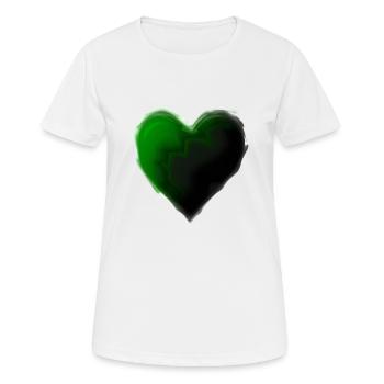 Idée cadeau vert cœur vert foncé vert foncé - T-shirt respirant Femme - blanc - Devant - AI Model Female 172 dark (172cm)