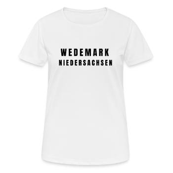 Wedemark⁠ Niedersachsen - Frauen T-Shirt atmungsaktiv - Weiß - Vorne - AI Model Female 172 dark (172cm)