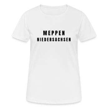 Meppen Niedersachsen - Frauen T-Shirt atmungsaktiv - Weiß - Vorne - AI Model Female 172 dark (172cm)