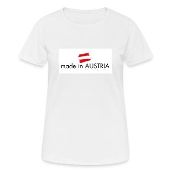 Fabriqué en Autriche - T-shirt respirant Femme - blanc - Devant - AI Model Female 172 dark (172cm)
