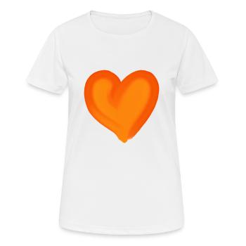 Heart orange gift idea - Women's Breathable T-Shirt - white - Front - AI Model Female 172 dark (172cm)