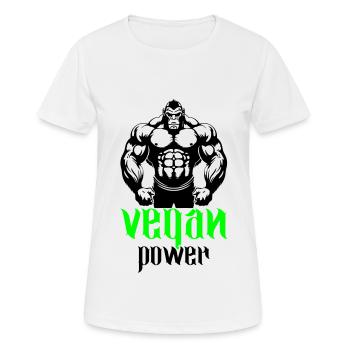 Gorilla Bodybuilder Végétalien - T-shirt respirant Femme - blanc - Devant - AI Model Female 172 dark (172cm)