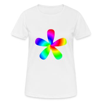 Blume Stern Genderstern Regenbogen Geschenkidee - Frauen T-Shirt atmungsaktiv - Weiß - Vorne - AI Model Female 172 dark (172cm)