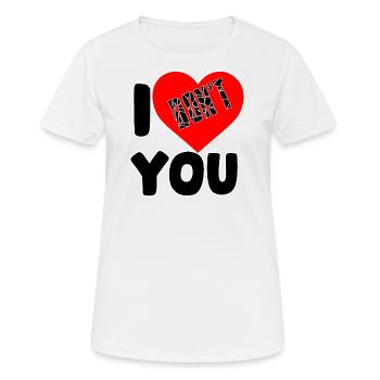 Je ne t’aime pas drôle Je t’aime Jeu de mots - T-shirt respirant Femme - blanc - Devant - AI Model Female 172 dark (172cm)
