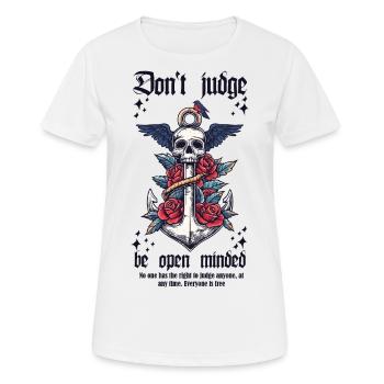 Ne jugez pas - T-shirt respirant Femme - blanc - Devant - AI Model Female 172 dark (172cm)