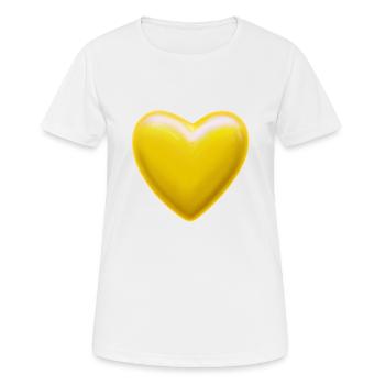 Heart yellow gift idea - Women's Breathable T-Shirt - white - Front - AI Model Female 172 dark (172cm)